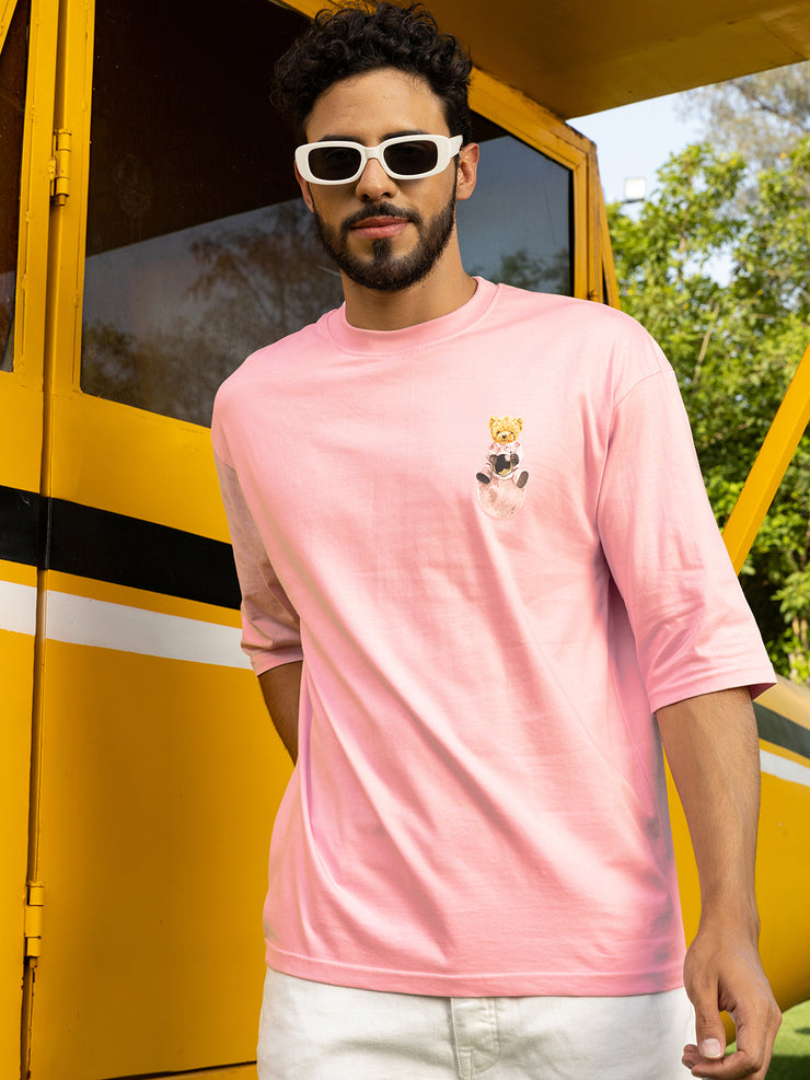 Rocket Pink Oversized Drop shoulder Tee by Gavin Paris