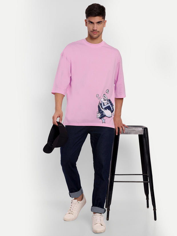 Mario Pink Oversize Drop shoulder Tee by Gavin Paris