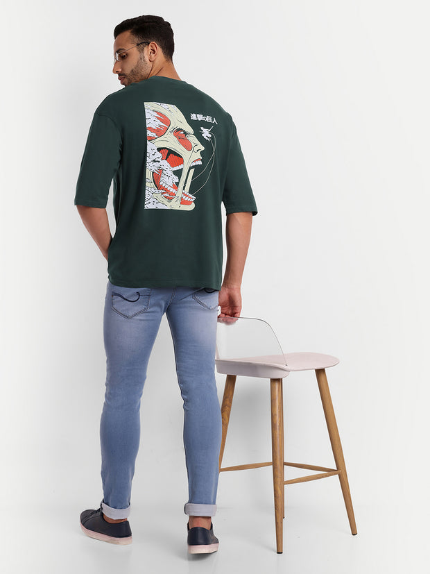 Monk Dark Green Oversized Drop Shoulder Unisex Tshirt By Gavin Paris