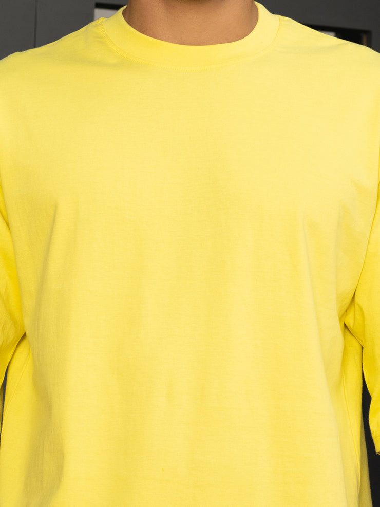 Paparazi Lemon Yellow Oversized Drop shoulder Tee by Gavin Paris