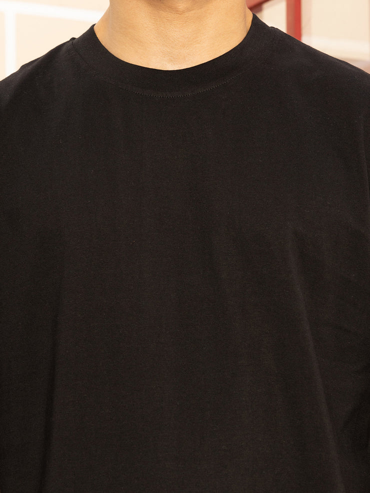 Cute Is Crime Black Oversized Drop shoulder Tee by Gavin Paris