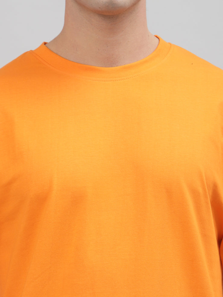 Neon Orange Unisex Plain Oversized Tee By Gavin Paris