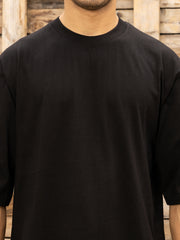 Shiva Unisex Black Drop-shoulder Oversized Tee By Gavin Paris