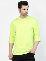 Neon Green Plain Oversized Unisex Tee By Gavin Paris