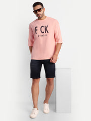 FCK Peach Drop-shoulder Oversized T-shirt