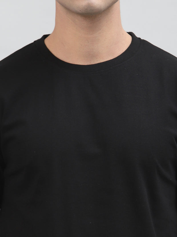 Black Plain Regular Unisex Tee