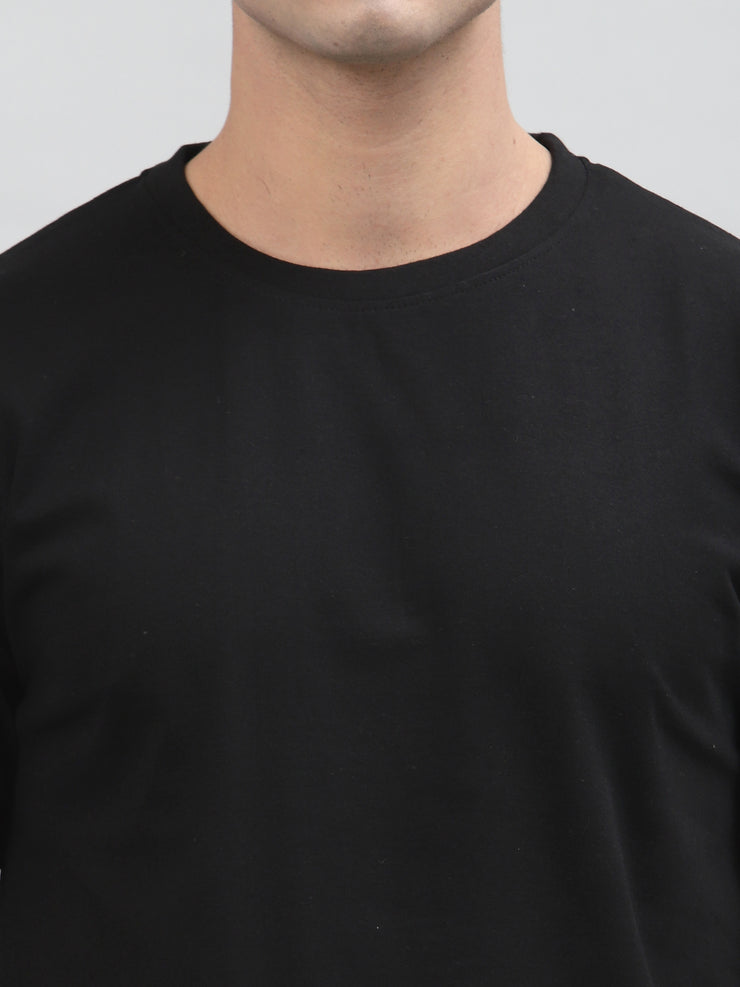 Black Plain Regular Unisex Tee