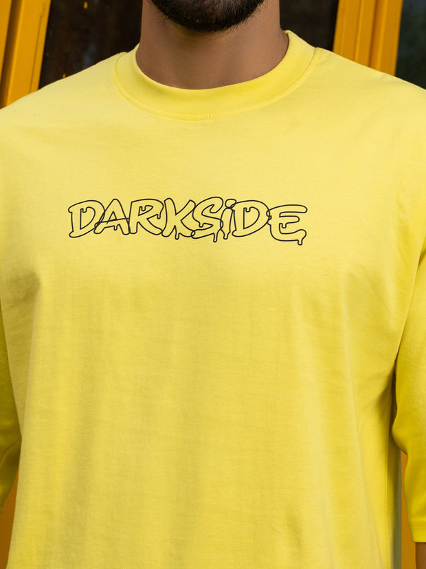 Darkside Lemon Yellow Oversized Drop shoulder Tee by Gavin Paris