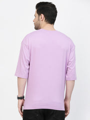 Lavender Plain Cotton Oversized Tee by Gavin Pairs