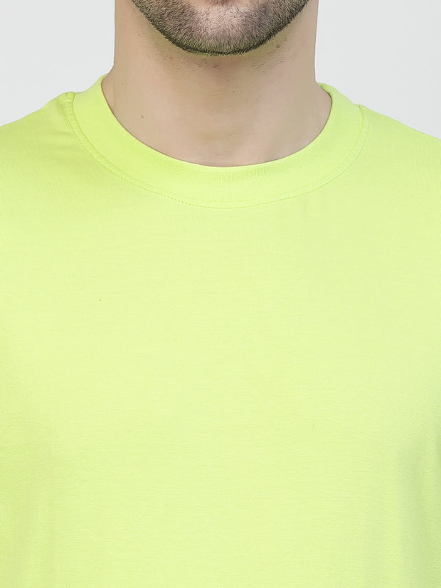 Neon Green Plain Oversized Unisex Tee By Gavin Paris