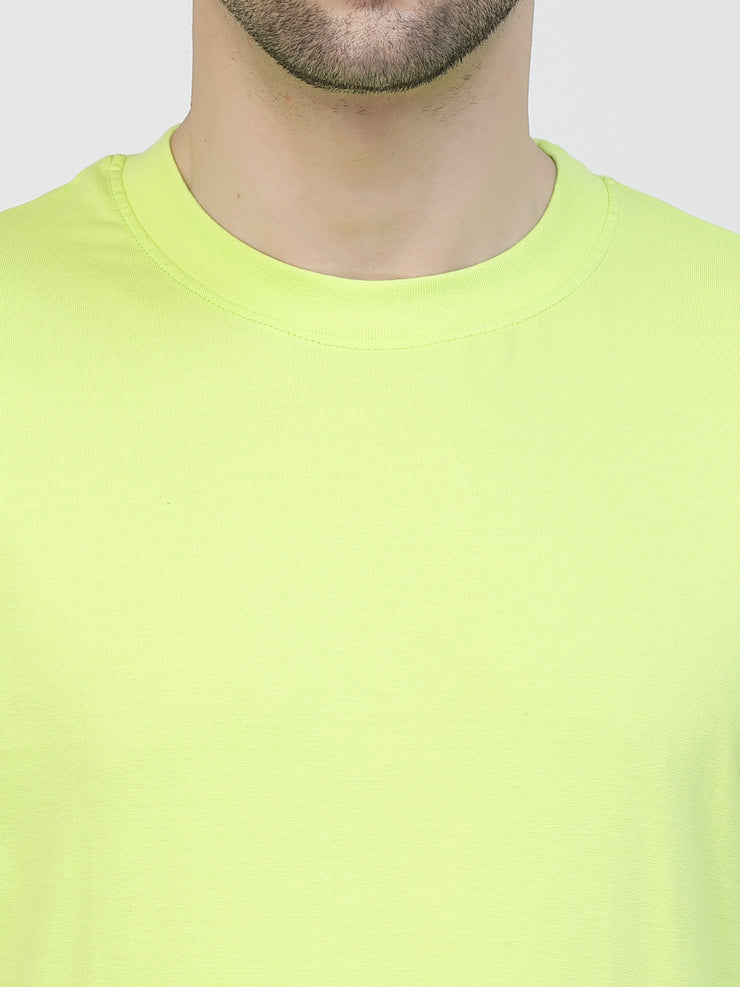 Neon Green Plain Oversized Unisex Tee By Gavin Paris