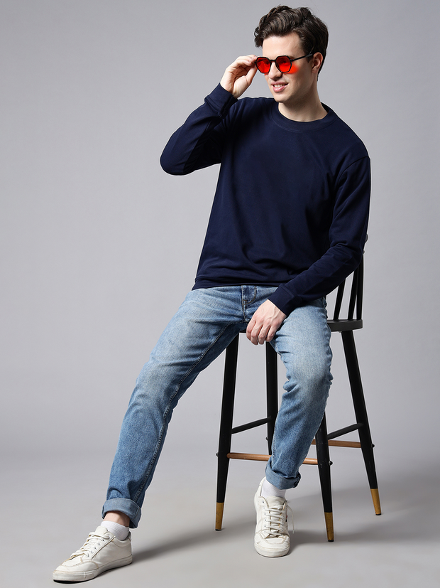 Dark Blue Basic Sweatshirt