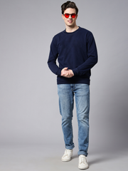 Dark Blue Basic Sweatshirt