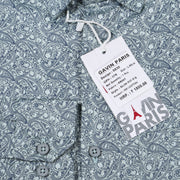 Green Paisley Print Slim Fit Cotton Men's Full Sleeve Shirt With Pocket (GP378)