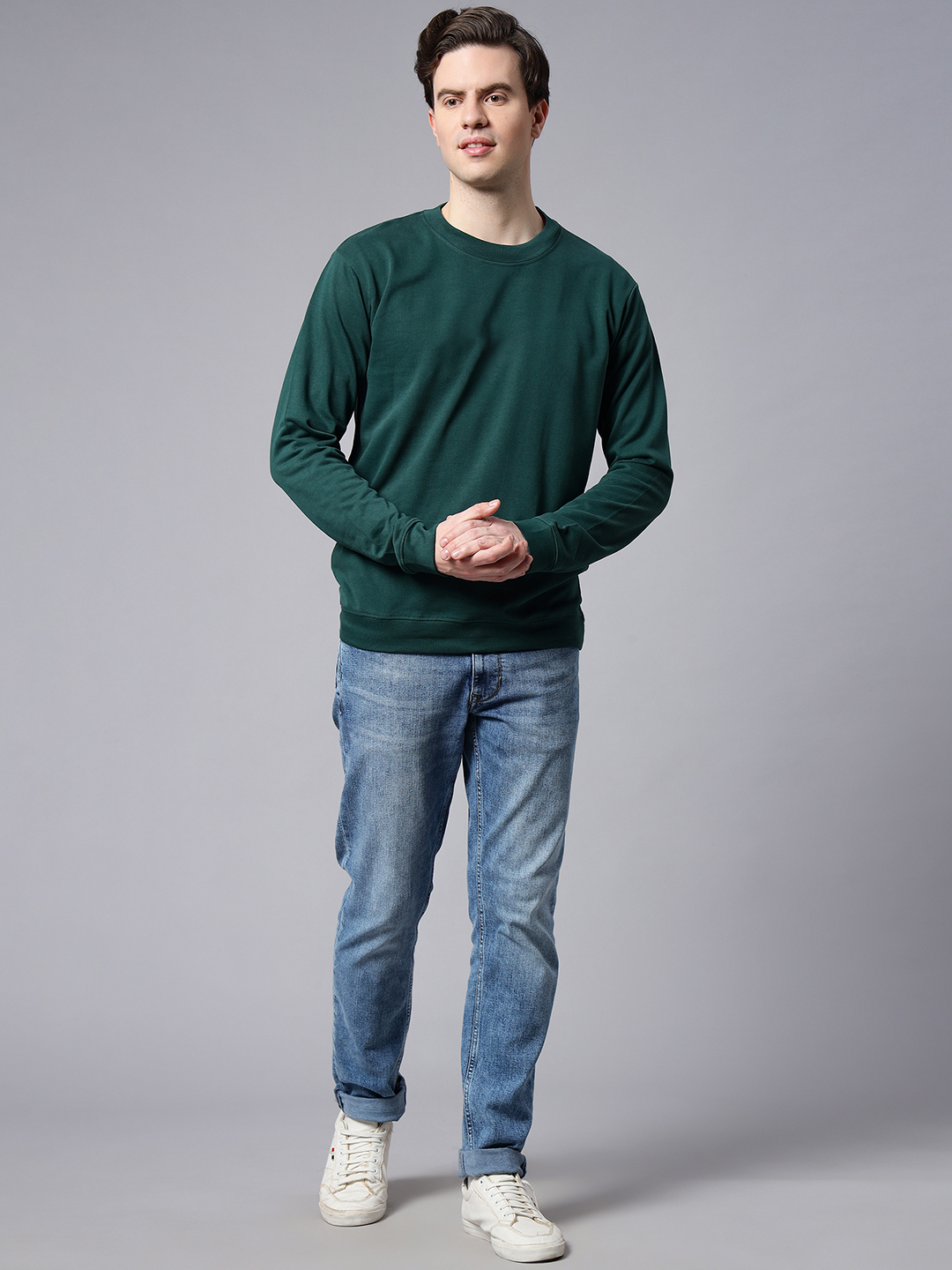 Green Basic Sweatshirt