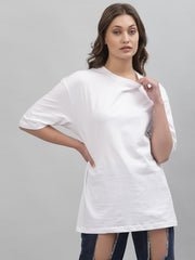 River City Tiger White Oversized Tee for Women