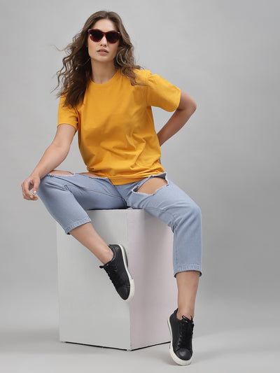 Mustard Cotton Regular Unisex Tee