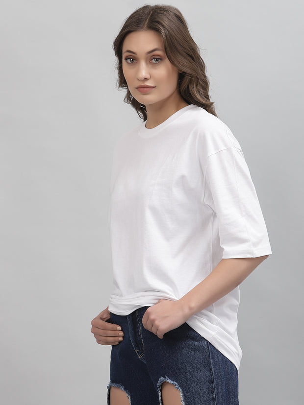 River City Tiger White Oversized Tee for Women