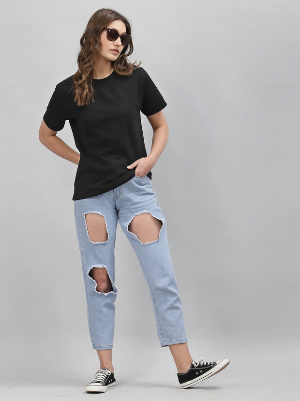 Black Plain Regular Unisex T-shirt