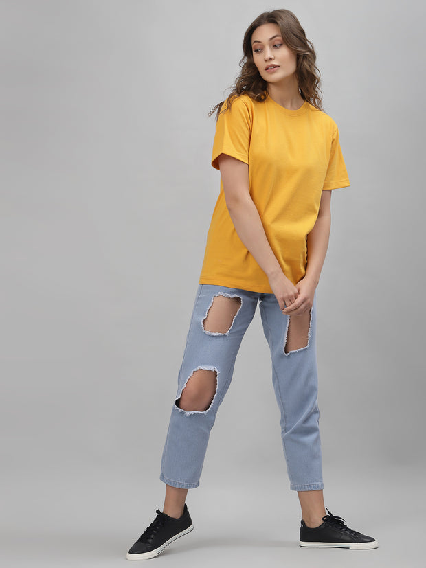 Mustard Cotton Regular Unisex Tee