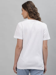 Hustle White Printed Regular Unisex Tee