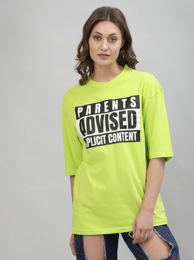 Parent Advise Neon Green Oversized Unisex Tee