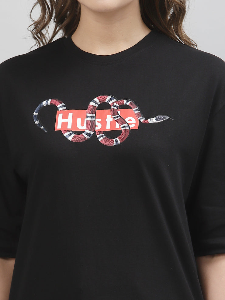 Hustle Black Oversized Unisex Tee