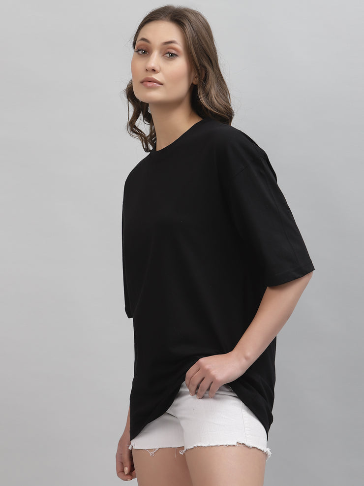 Black Plain Oversized Unisex T-shirt