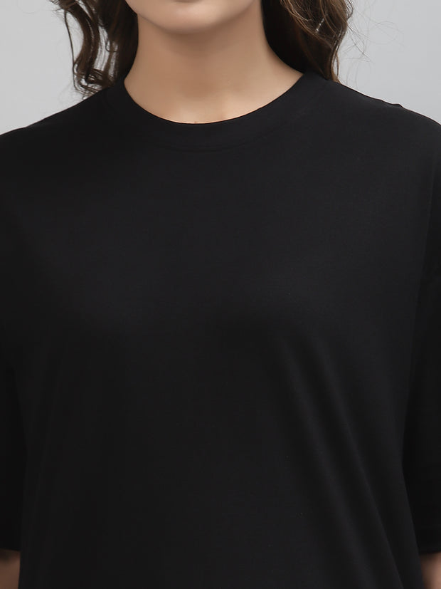 Black Plain Oversized Unisex T-shirt