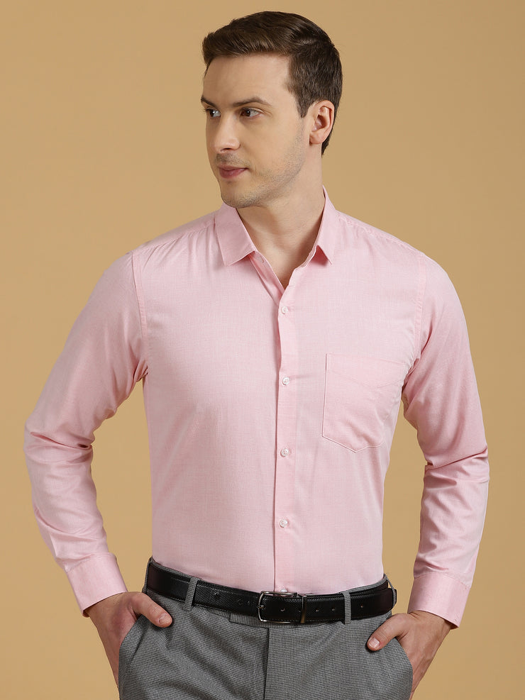 Pink Slim Fit Full-Sleeve Shirt With Pocket (GP234)