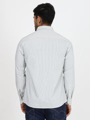 Pinstriped Slim Fit Full-Sleeve Shirt - Light Green (GP082)