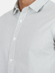 Pinstriped Slim Fit Full-Sleeve Shirt - Light Green (GP082)