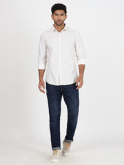 Beige Striped Slim Fit Full-Sleeve Shirt (GP079)