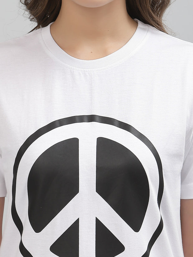 Peace White Regular Unisex Unisex Tee