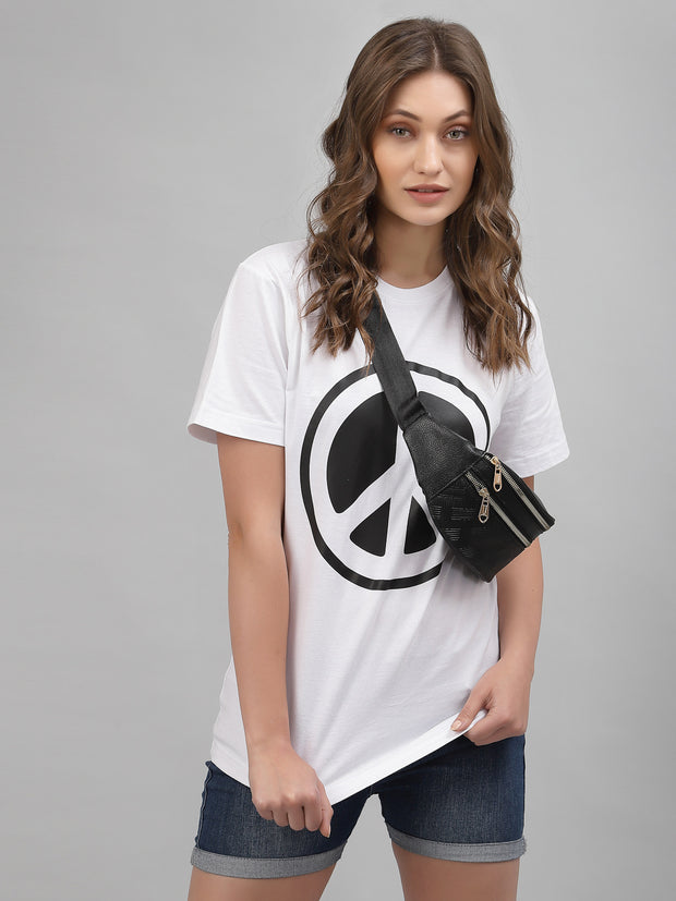 Peace White Regular Unisex Unisex Tee