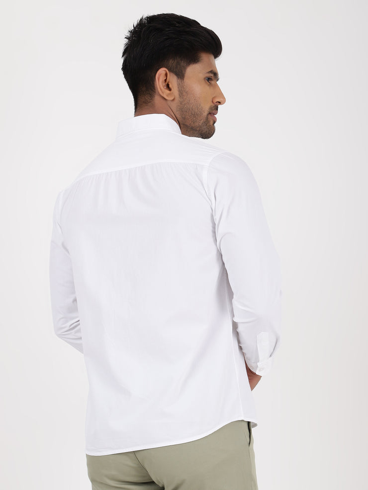 White Solid Full-Sleeve Shirt (GP071)