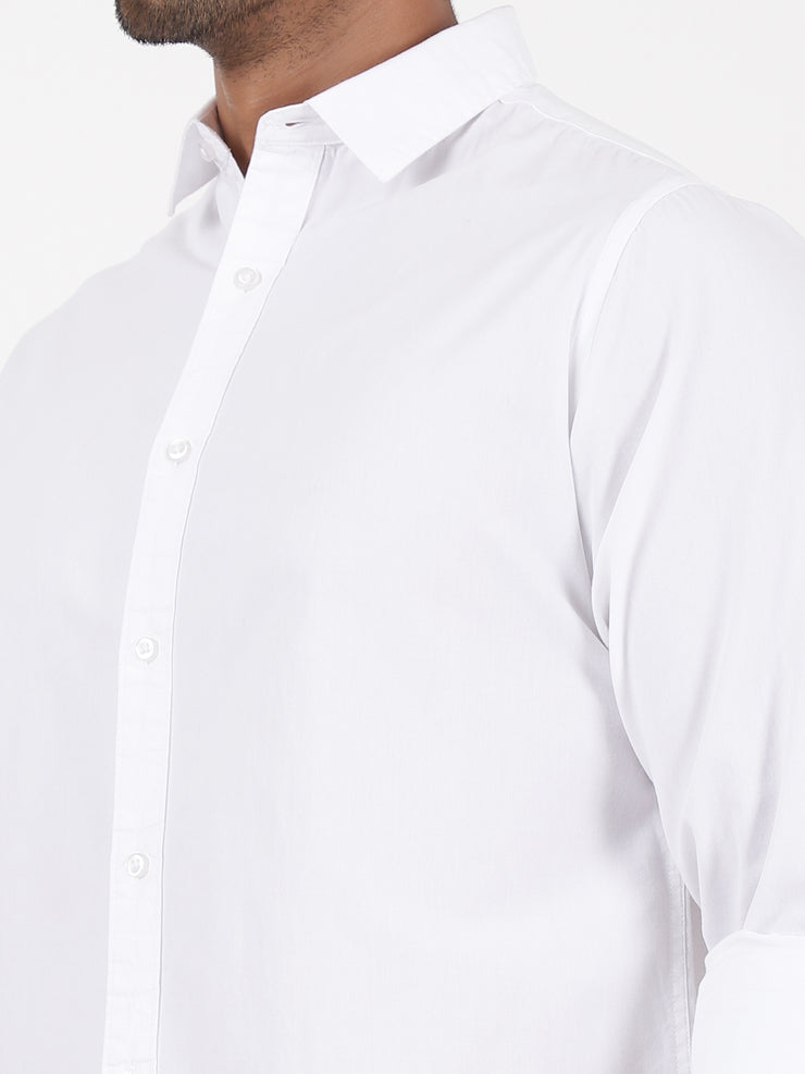 White Solid Full-Sleeve Shirt (GP071)