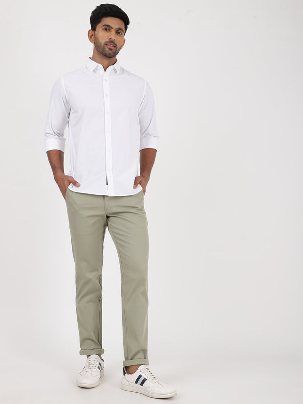 White Solid Full-Sleeve Shirt (GP071)
