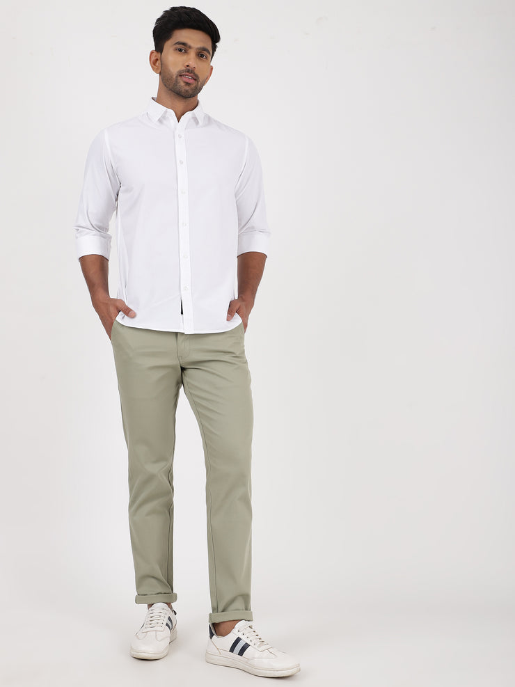 White Solid Full-Sleeve Shirt (GP071)