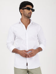 Oxford White Solid Full-Sleeve Shirt (GP058)