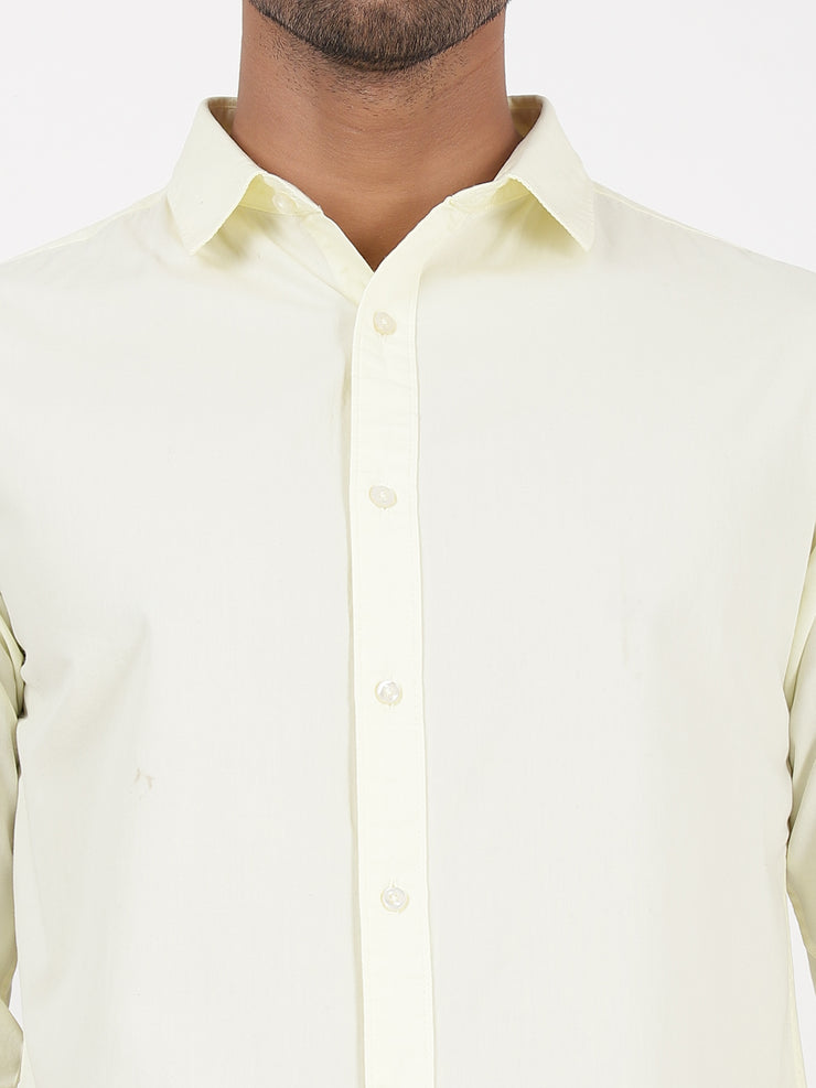 Yellow Full-Sleeve Slim Fit Shirt (GP057)