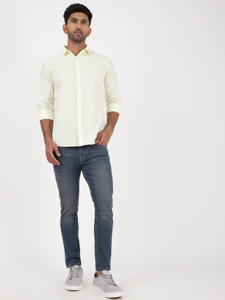 Yellow Full-Sleeve Slim Fit Shirt (GP057)