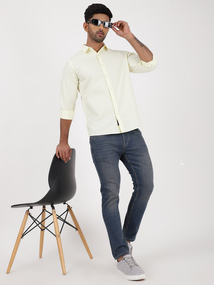 Yellow Full-Sleeve Slim Fit Shirt (GP057)