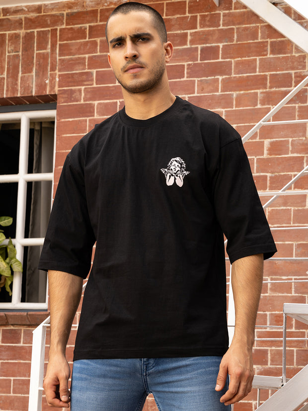 Sorry Black Oversized Drop shoulder Tee by Gavin Paris