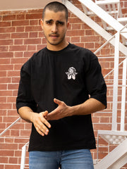 Sorry Black Oversized Drop shoulder Tee by Gavin Paris