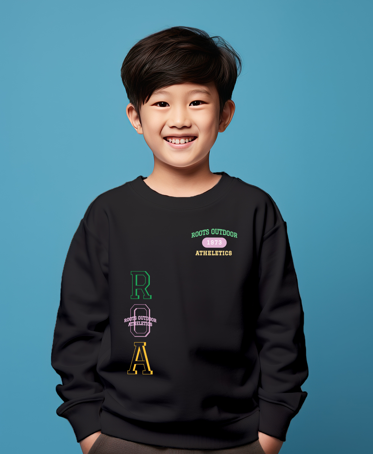 ROA black sweatshirt for boys & girls