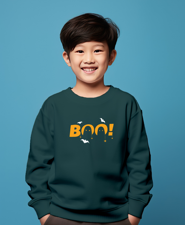 Boo dark green sweatshirt for boys & girls