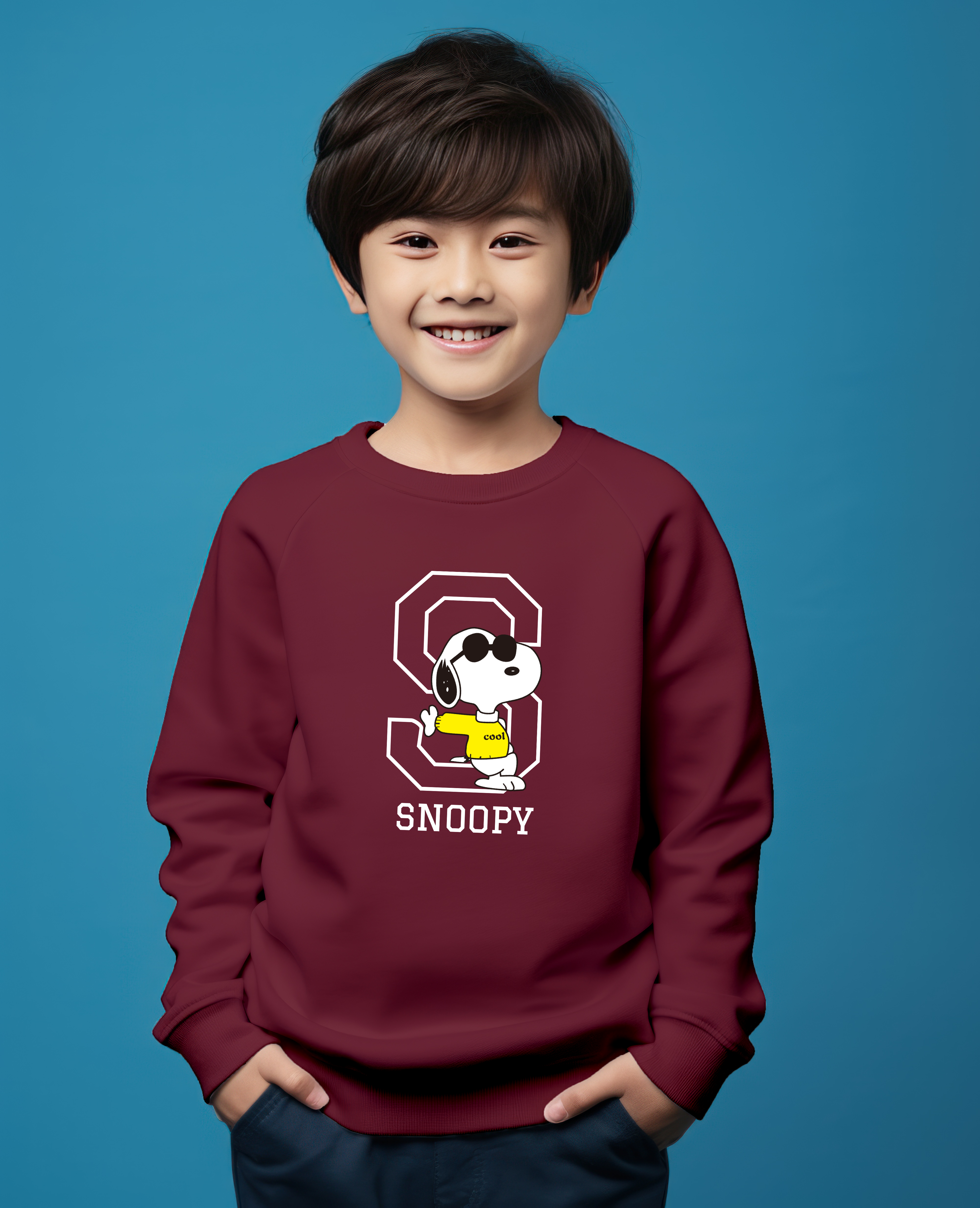 Snoopy maroon sweatshirt for boys & girls