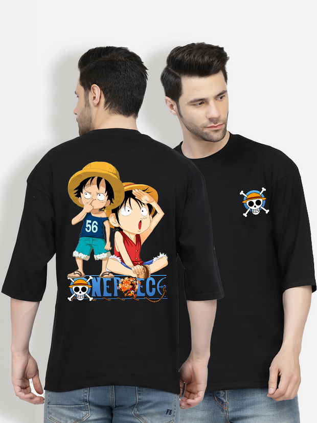 Twin Luffy Black Oversized T-shirt