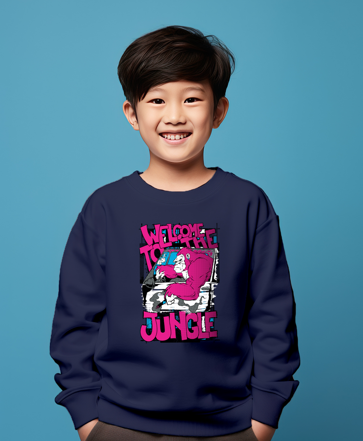 Welcome to the jungle dark blue sweatshirt for boys & girls